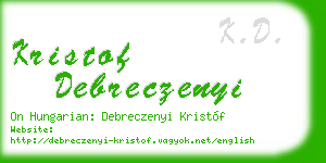 kristof debreczenyi business card